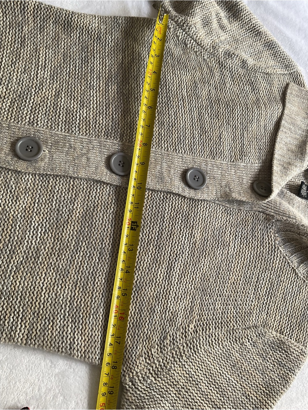 Stephanie Rogers Beige Knit Shawl Collar Long Cardigan Sweater L - Picture 12 of 14